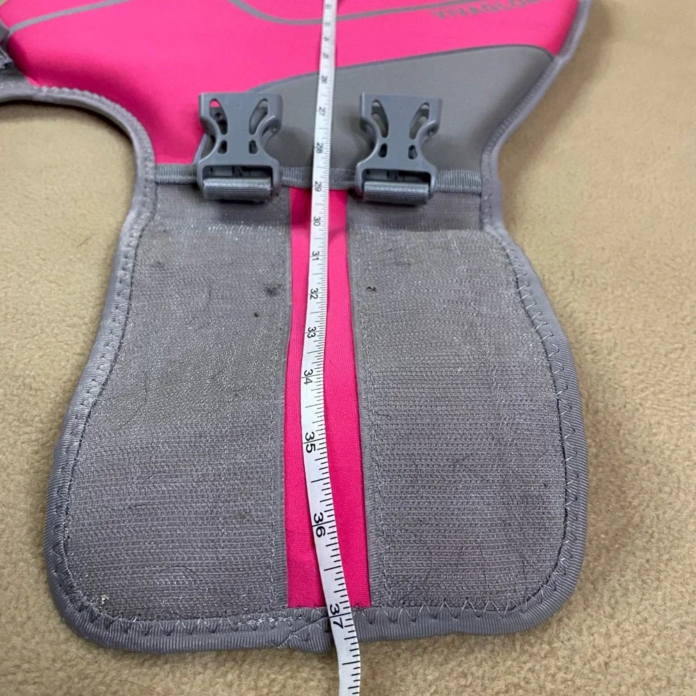 Viva Glory Dog Life Vest Pink‎ Gray Reflective Safety Padded Pet Floatation Lg